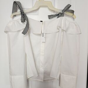 J Crew 100% cotton off the shoulder shirt